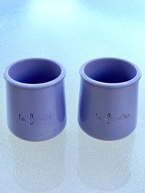 La Fermiere Periwinkle Purple Yogurt Crock Ramekins ~ 2 Piece Set